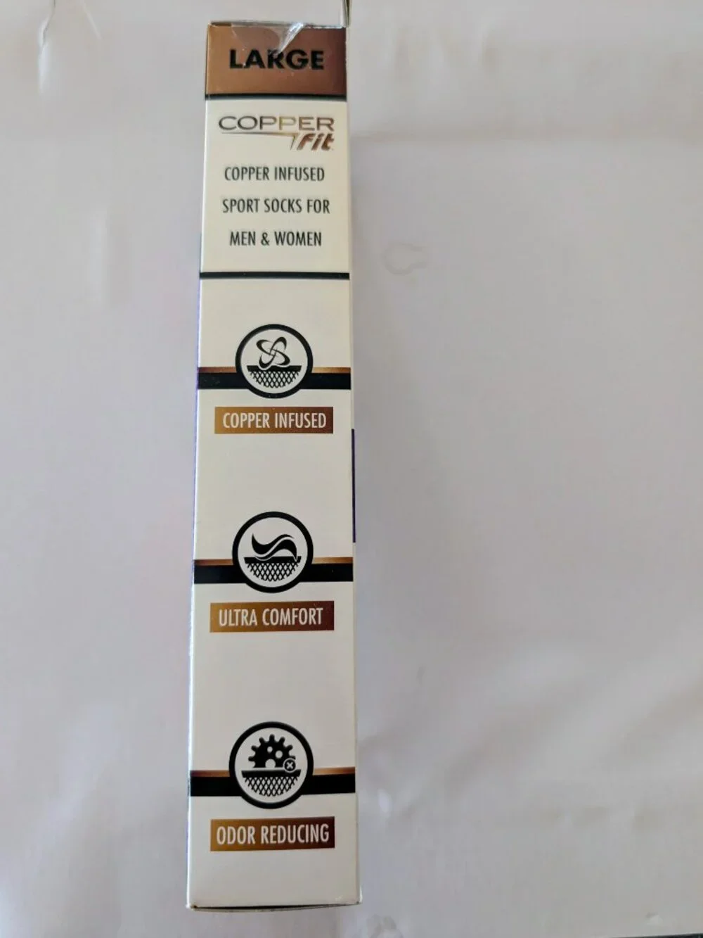 New in Box Large Size Copper Fit Sport Socks As Seen On TV